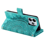 For Xiaomi Redmi Note 14 4G (163.25mm) Wallet Case PU Leather Phone Cover Mandala Flower Pattern