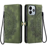 For Xiaomi Redmi Note 14 4G (163.25mm) Wallet Case Leather Phone Cover Skin Feel Totem Imprinted