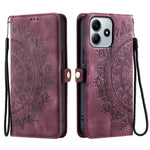 For Xiaomi Redmi Note 14 4G (163.25mm) Wallet Case Leather Phone Cover Skin Feel Totem Imprinted