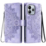 For Xiaomi Redmi Note 14 4G (163.25mm) Case Imprinted Totem Skin Feel Wallet Leather Phone Cover