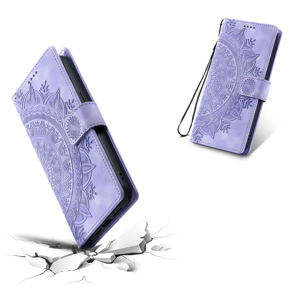 For Xiaomi Redmi Note 14 4G (163.25mm) Case Imprinted Totem Skin Feel Wallet Leather Phone Cover