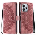 For Xiaomi Redmi Note 14 4G (163.25mm) Case Imprinted Totem Skin Feel Wallet Leather Phone Cover