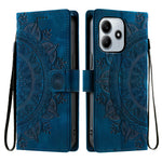 For Xiaomi Redmi Note 14 4G (163.25mm) Case Imprinted Totem Skin Feel Wallet Leather Phone Cover