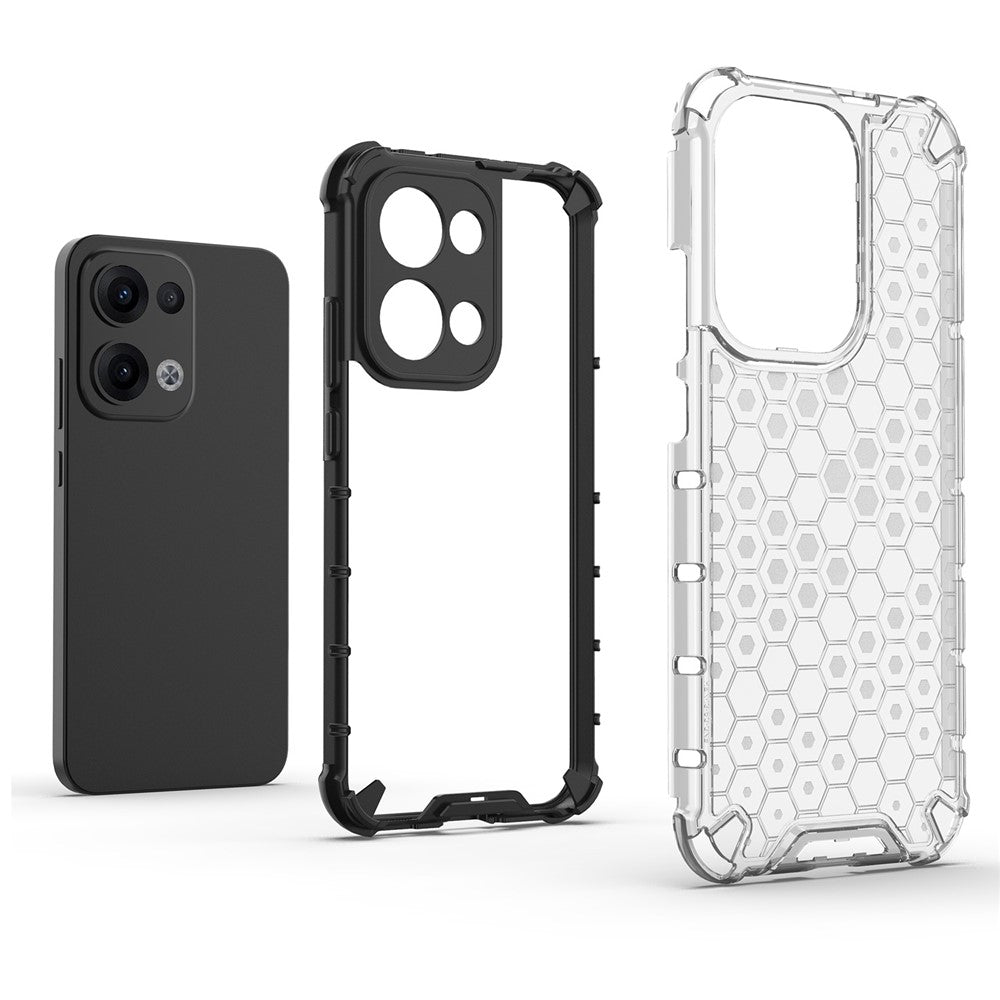 For Oppo Reno13 5G (Global) Case PC + TPU Phone Cover Honeycomb Shape