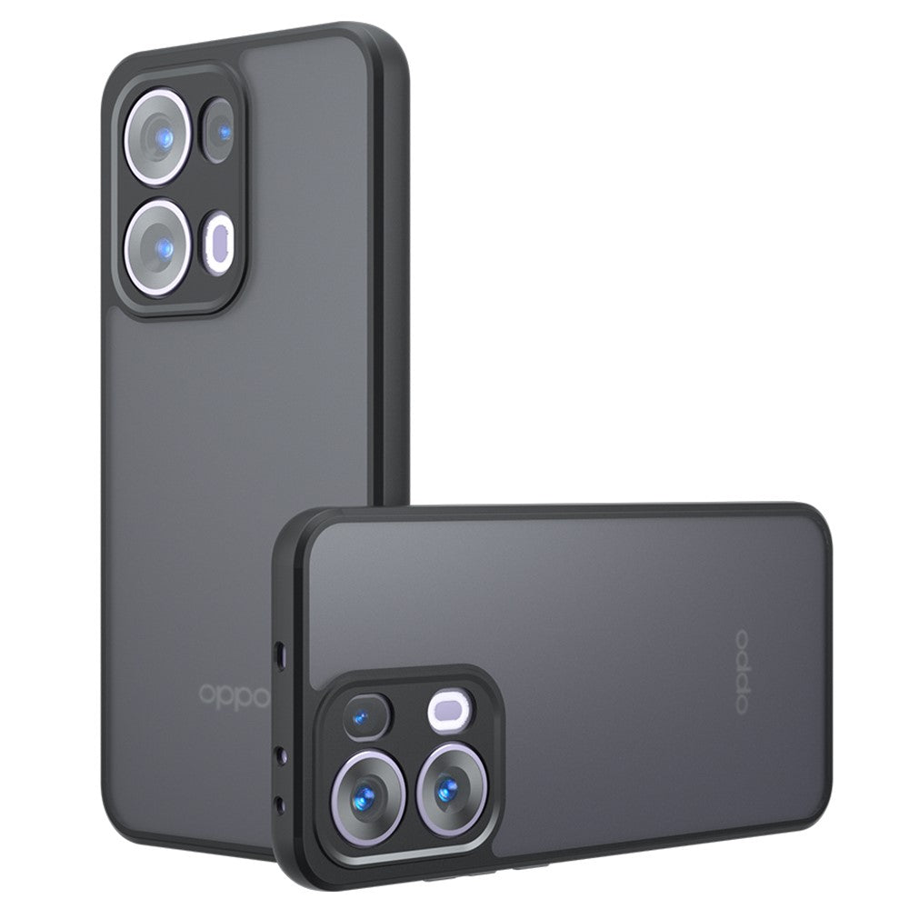 For Oppo Reno13 5G (Global) Case Skin-Touch TPU + PC Matte Phone Back Cover, Transparent Black