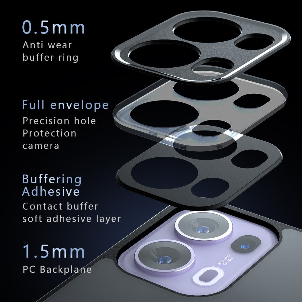For Oppo Reno13 5G (Global) Case Skin-Touch TPU + PC Matte Phone Back Cover, Transparent Black