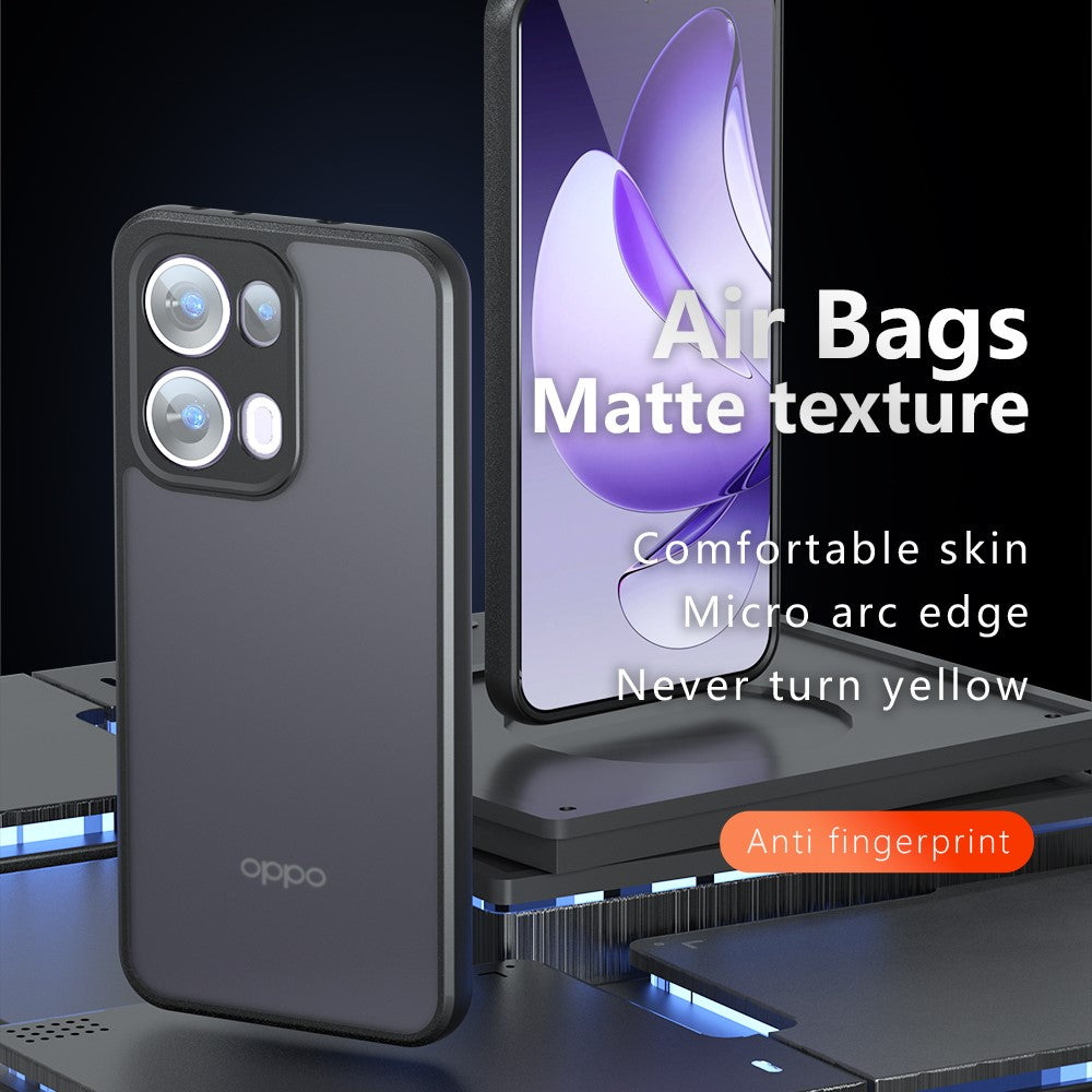 For Oppo Reno13 5G (Global) Case Skin-Touch TPU + PC Matte Phone Back Cover, Transparent Black