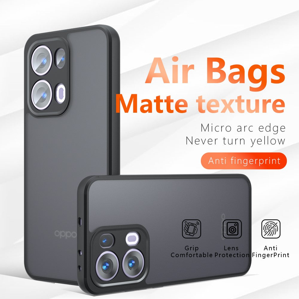 For Oppo Reno13 5G (Global) Case Skin-Touch TPU + PC Matte Phone Back Cover, Transparent Black