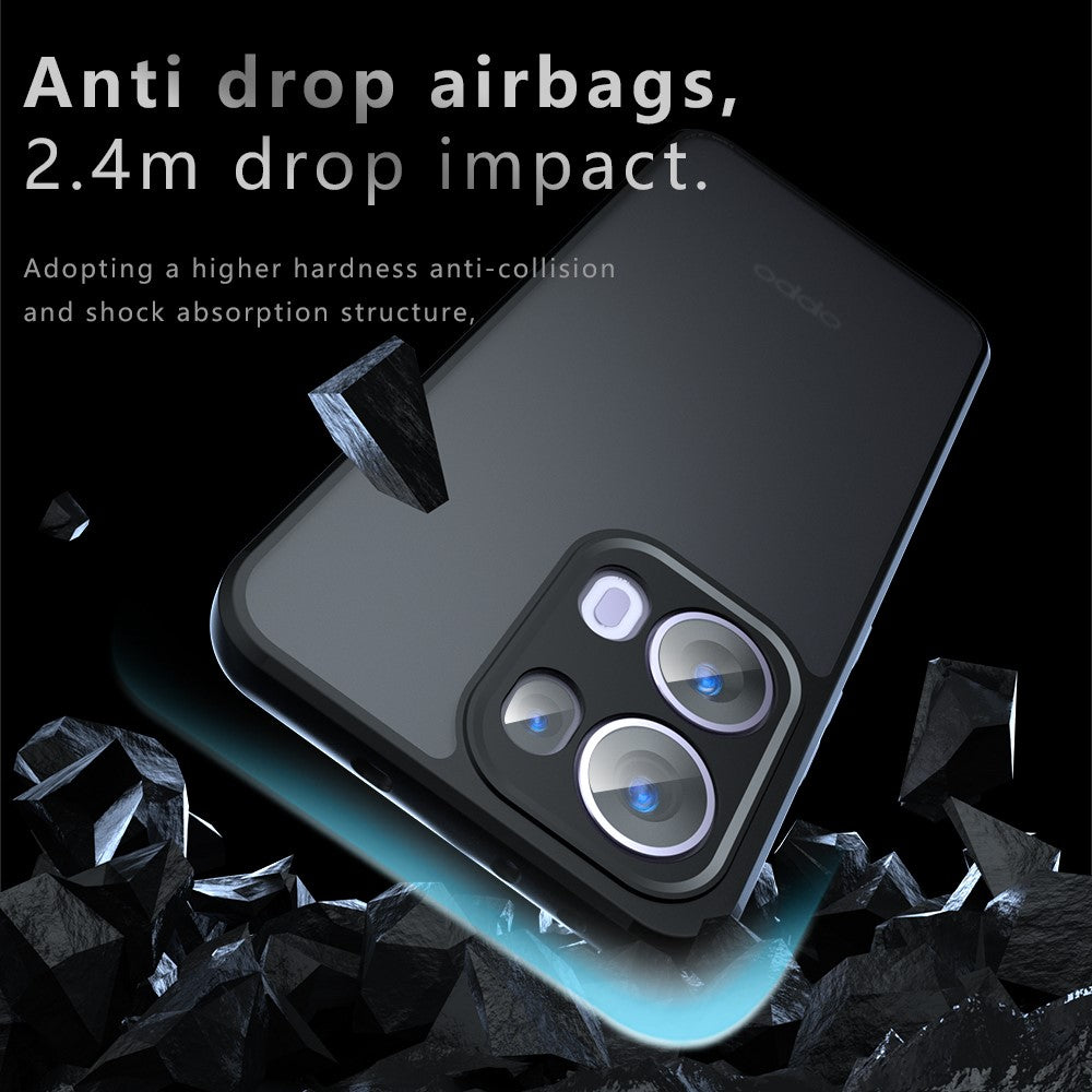 For Oppo Reno13 5G (Global) Case Skin-Touch TPU + PC Matte Phone Back Cover, Transparent Black
