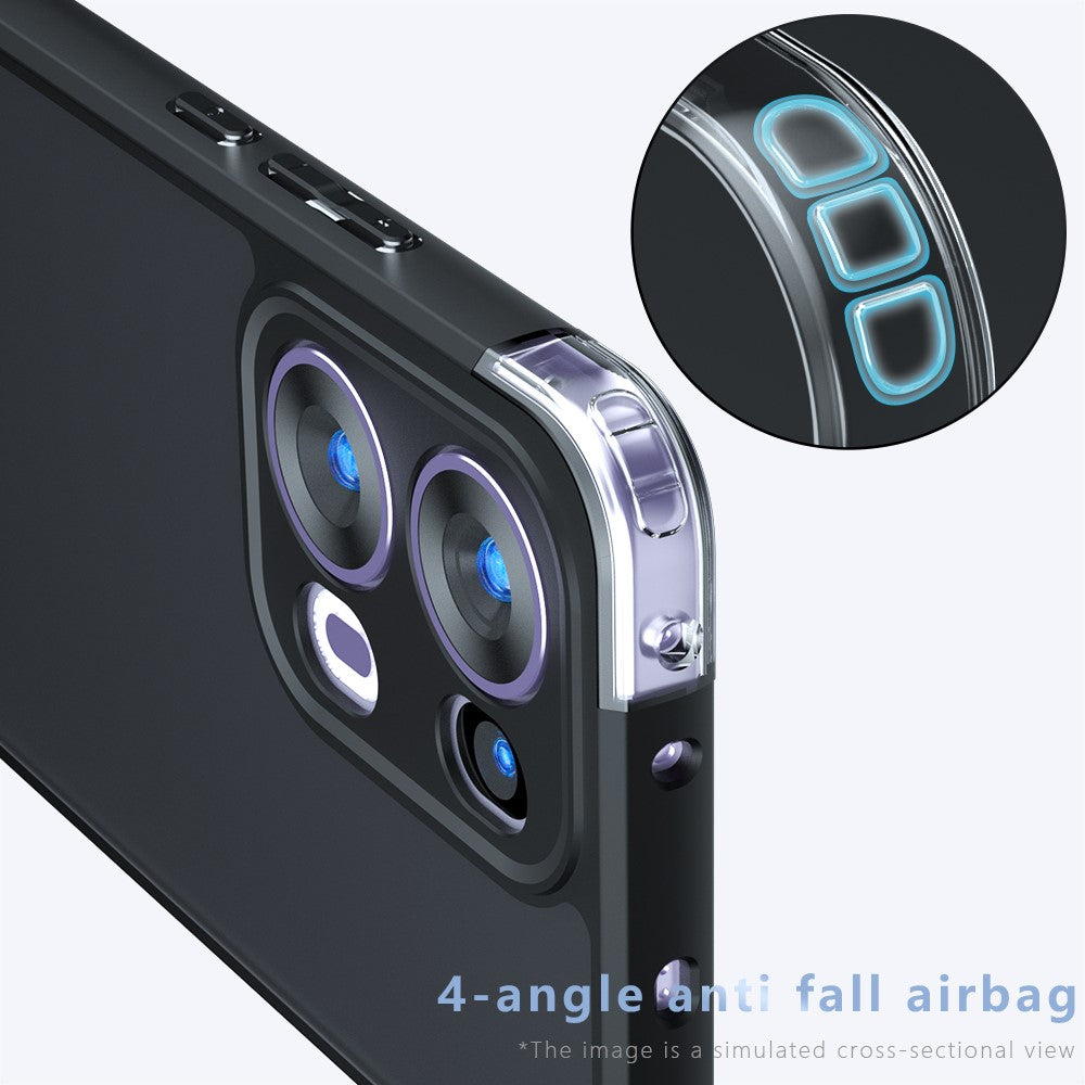 For Oppo Reno13 5G (Global) Case Skin-Touch TPU + PC Matte Phone Back Cover, Transparent Black