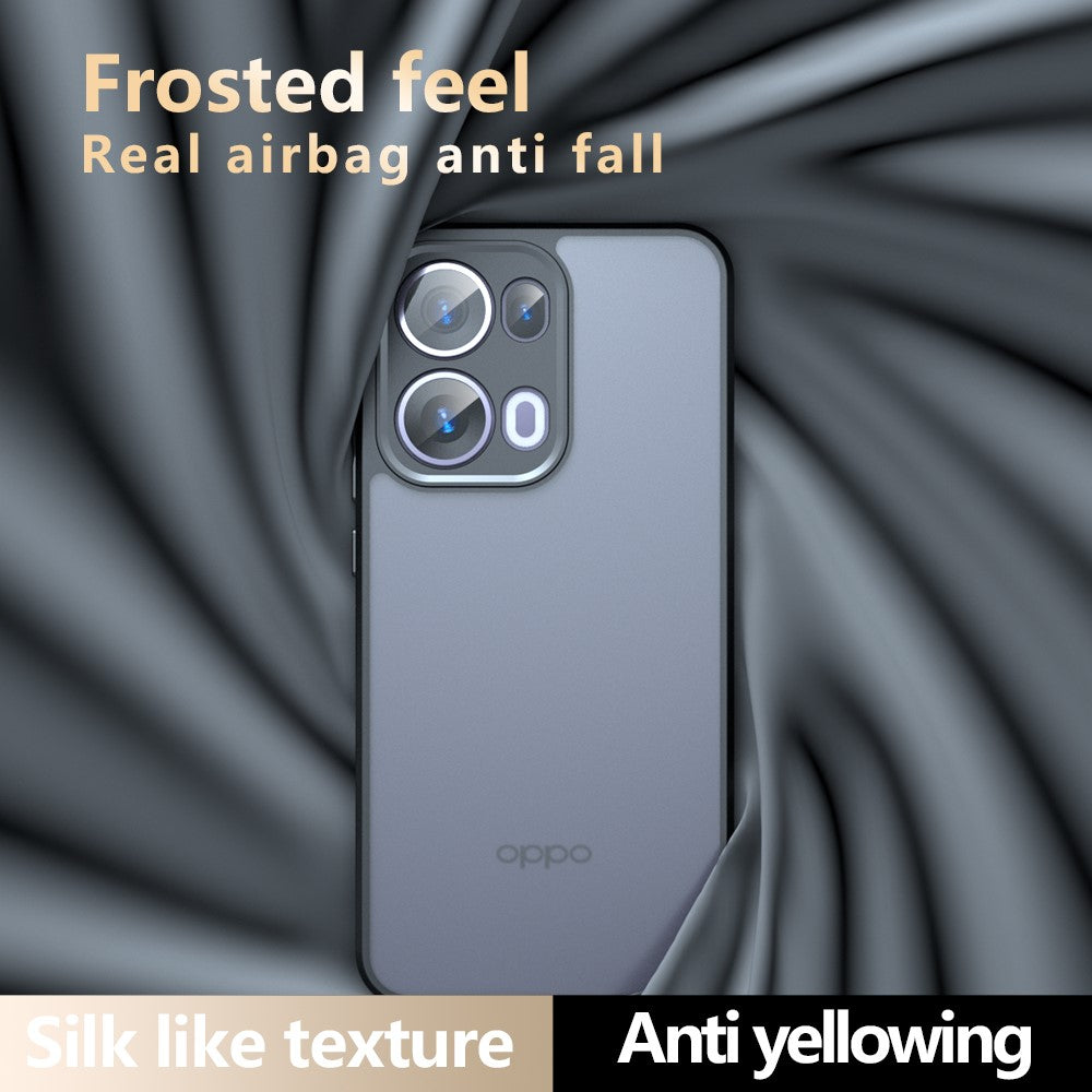 For Oppo Reno13 5G (Global) Case Skin-Touch TPU + PC Matte Phone Back Cover, Transparent Black