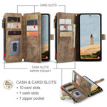 CASEME For Samsung Galaxy A56 5G Phone Cases with Strap C30 Zipper Multiple Card Holder PU Leather Cover