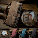 CASEME For Samsung Galaxy A56 5G Phone Cases with Strap C30 Zipper Multiple Card Holder PU Leather Cover