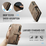 CASEME For Samsung Galaxy A56 5G Phone Cases with Strap C30 Zipper Multiple Card Holder PU Leather Cover