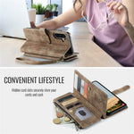 CASEME For Samsung Galaxy A56 5G Phone Cases with Strap C30 Zipper Multiple Card Holder PU Leather Cover