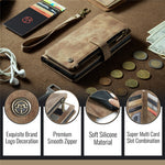 CASEME For Samsung Galaxy A56 5G Phone Cases with Strap C30 Zipper Multiple Card Holder PU Leather Cover