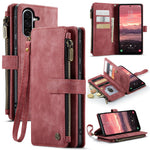 CASEME For Samsung Galaxy A56 5G Phone Cases with Strap C30 Zipper Multiple Card Holder PU Leather Cover