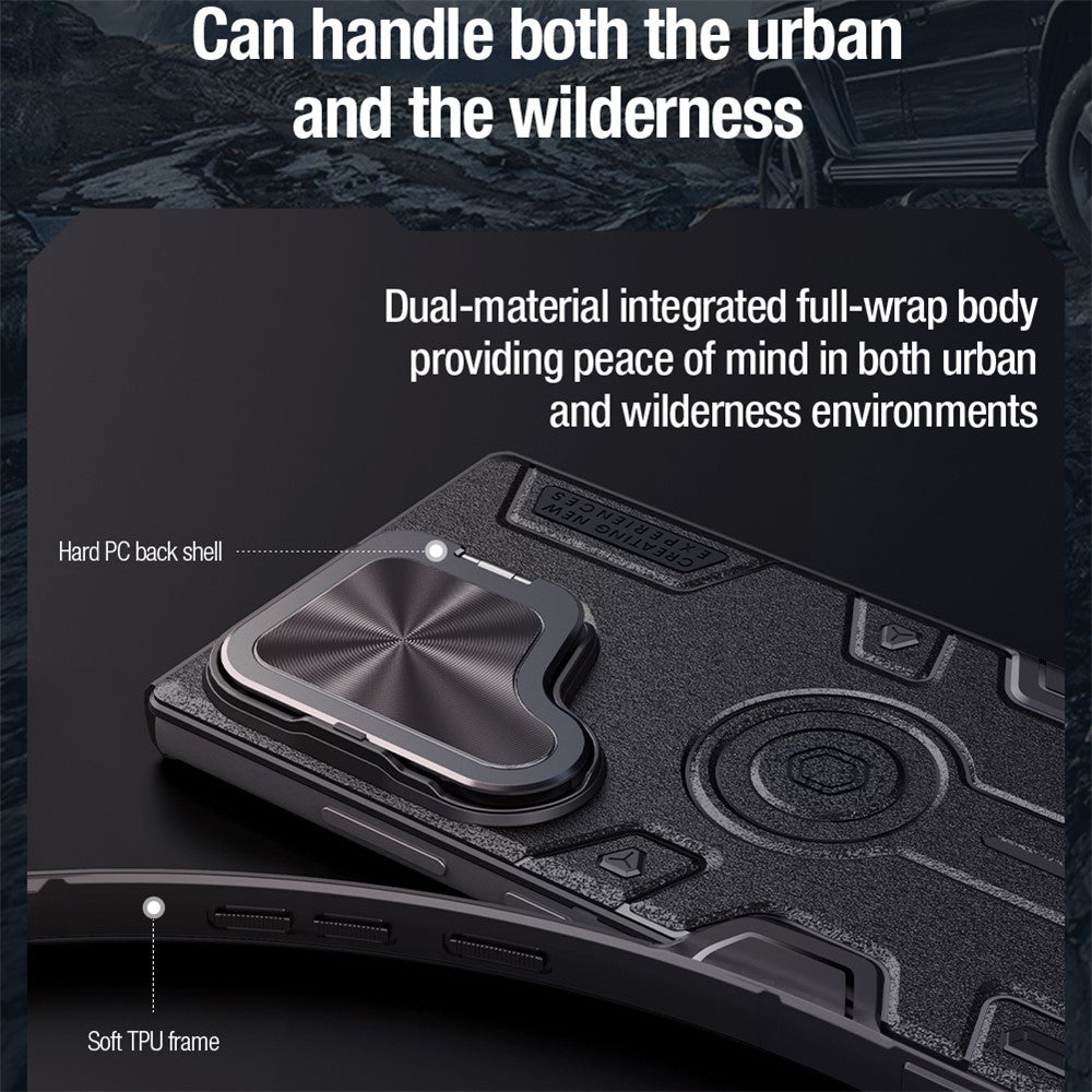 NILLKIN CamShield Armor magnetisk cover til Samsung Galaxy S25 Ultra med kameraafdækning, PC + TPU-cover