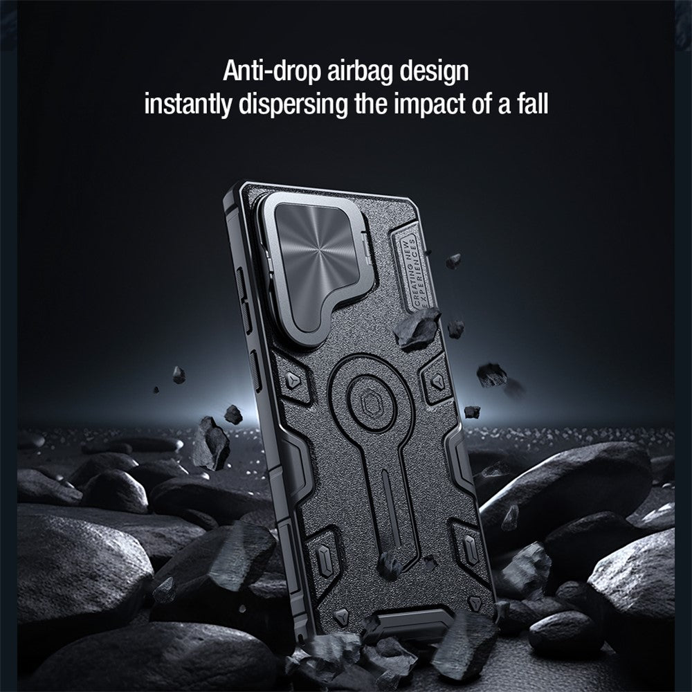 NILLKIN CamShield Armor magnetisk cover til Samsung Galaxy S25 Ultra med kameraafdækning, PC + TPU-cover