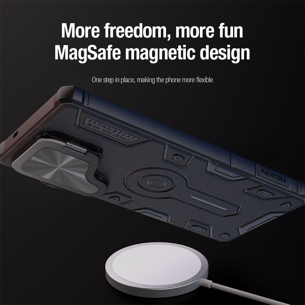 NILLKIN CamShield Armor magnetisk cover til Samsung Galaxy S25 Ultra med kameraafdækning, PC + TPU-cover