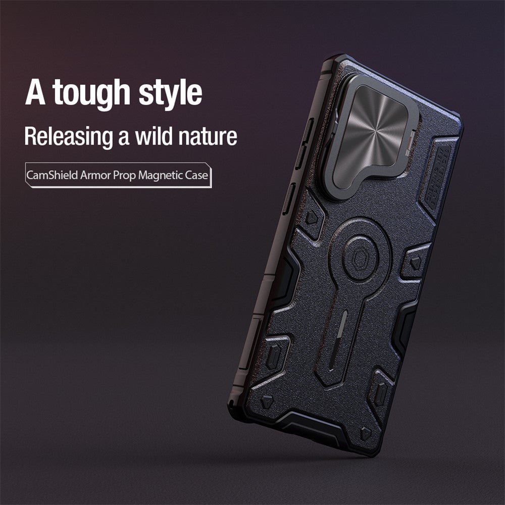 NILLKIN CamShield Armor magnetisk cover til Samsung Galaxy S25 Ultra med kameraafdækning, PC + TPU-cover