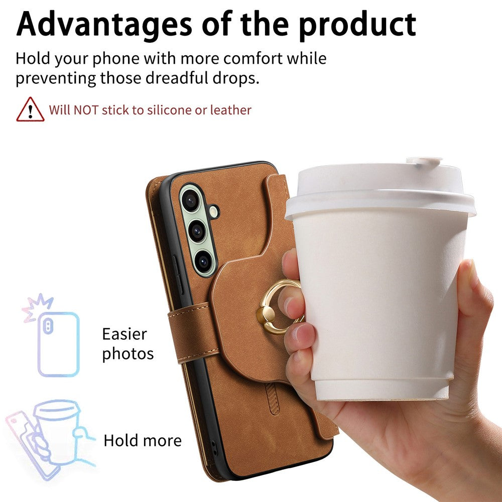 For Samsung Galaxy A25 5G (Global) (161.0 x 76.5 x 8.3mm) Magnetic Leather Case with Detachable RFID Blocking Zipper Wallet Cover