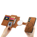 For Samsung Galaxy A25 5G (Global) (161.0 x 76.5 x 8.3mm) Magnetic Leather Case with Detachable RFID Blocking Zipper Wallet Cover