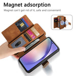 For Samsung Galaxy A25 5G (Global) (161.0 x 76.5 x 8.3mm) Magnetic Leather Case with Detachable RFID Blocking Zipper Wallet Cover