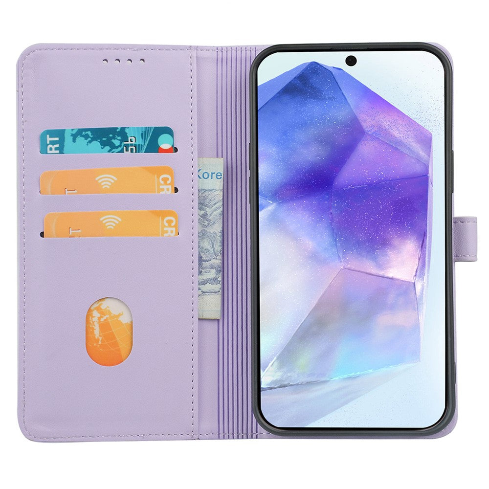 For Samsung Galaxy A06s Case Magnetic Clasp Four Leaf Clover Leather Phone Cover