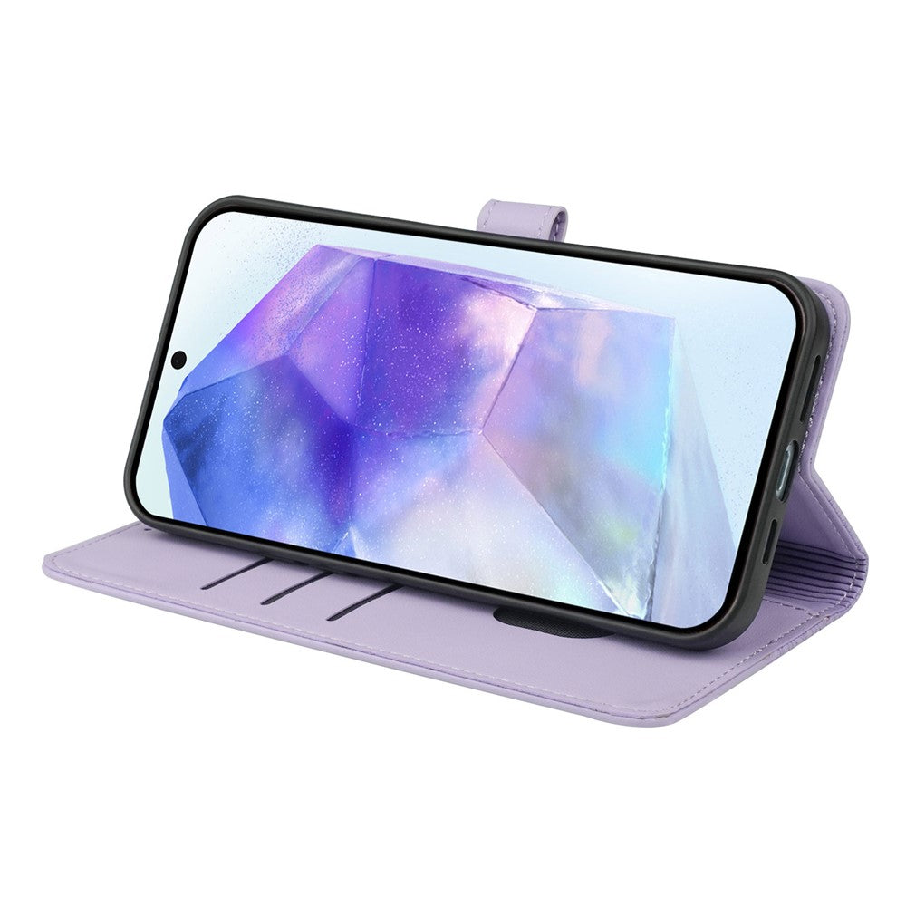 For Samsung Galaxy A06s Case Magnetic Clasp Four Leaf Clover Leather Phone Cover