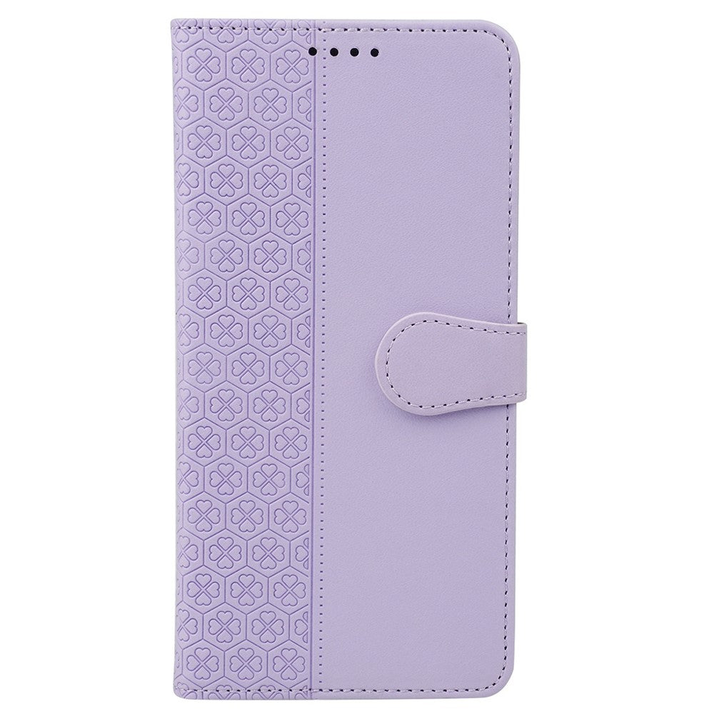 For Samsung Galaxy A06s Case Magnetic Clasp Four Leaf Clover Leather Phone Cover
