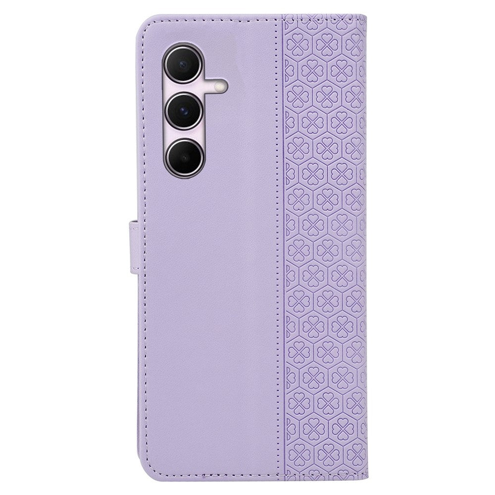 For Samsung Galaxy A06s Case Magnetic Clasp Four Leaf Clover Leather Phone Cover