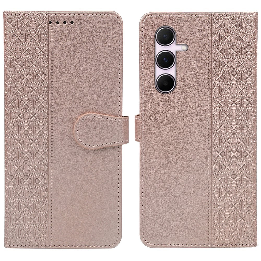 For Samsung Galaxy A06s Case Magnetic Clasp Four Leaf Clover Leather Phone Cover