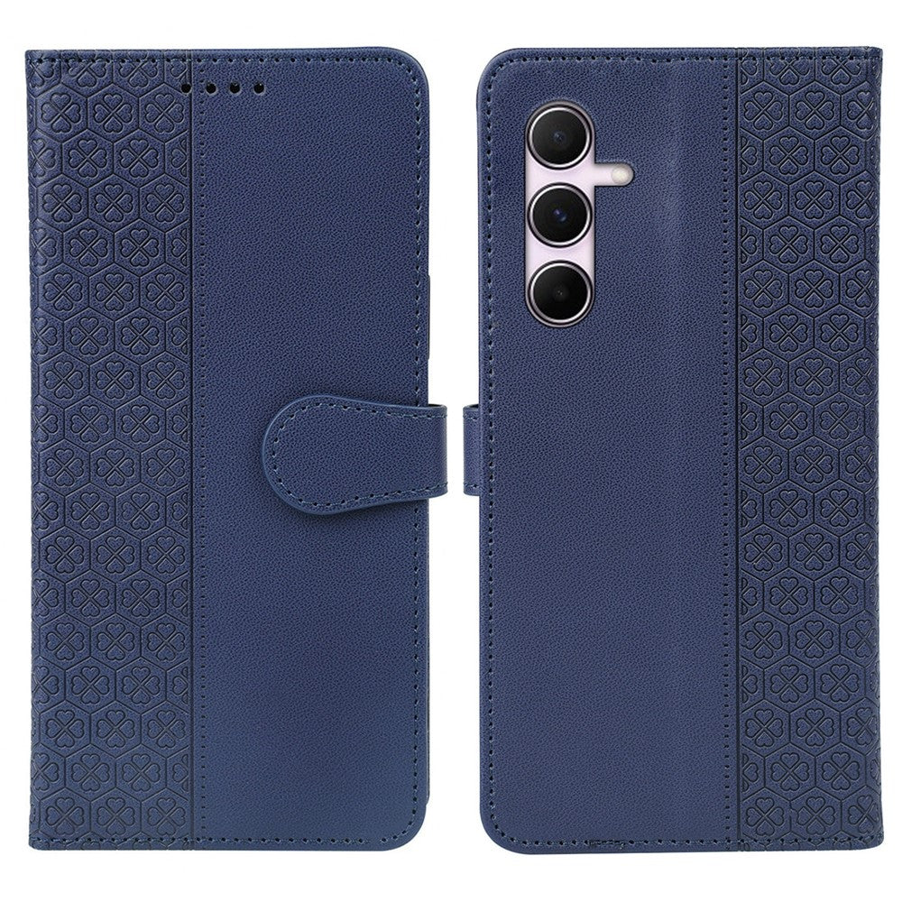For Samsung Galaxy A06s Case Magnetic Clasp Four Leaf Clover Leather Phone Cover