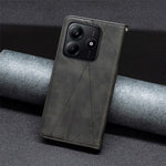 For Xiaomi Redmi Note 14 4G (163.25mm) Case Card Slots Geometry Imprint Leather Phone Cover