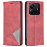 For Xiaomi Redmi Note 14 4G (163.25mm) Case Card Slots Geometry Imprint Leather Phone Cover