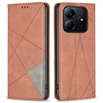 For Xiaomi Redmi Note 14 4G (163.25mm) Case Card Slots Geometry Imprint Leather Phone Cover