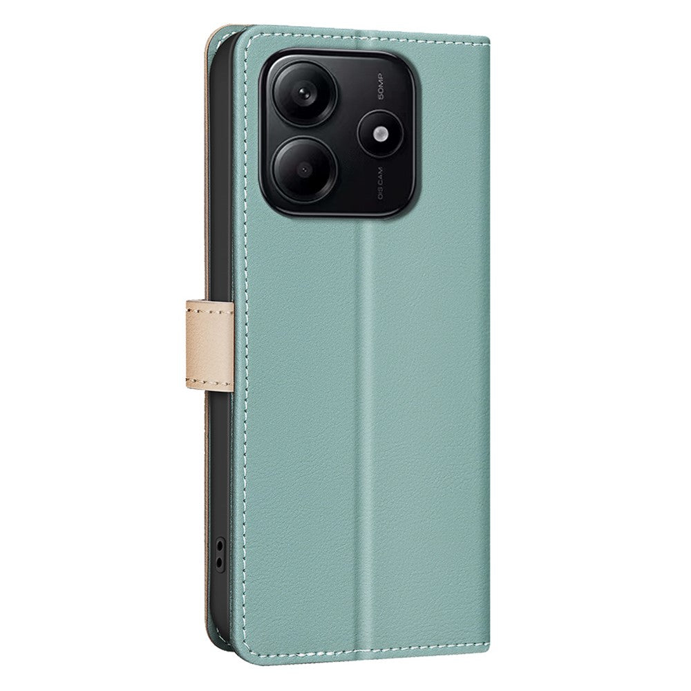 BINFEN COLOR BF33 for Xiaomi Redmi Note 14 4G (163.25mm) Leather Case Splicing Color RFID Blocking