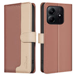 BINFEN COLOR BF33 for Xiaomi Redmi Note 14 4G (163.25mm) Leather Case Splicing Color RFID Blocking
