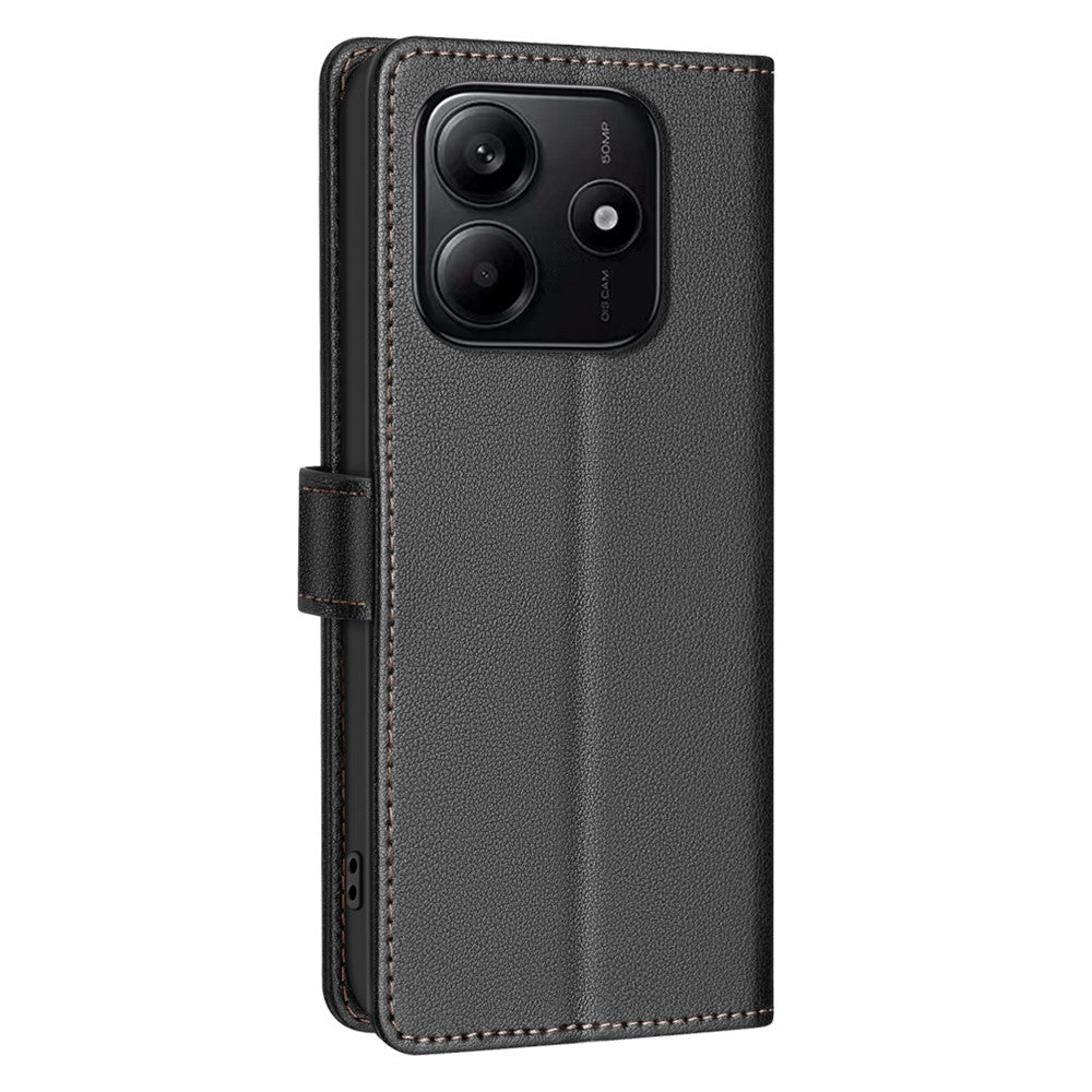 BINFEN COLOR BF32 För Xiaomi Redmi Note 14 4G (163.25mm) Läderfodral Plånbok RFID-blockerande mobilskydd