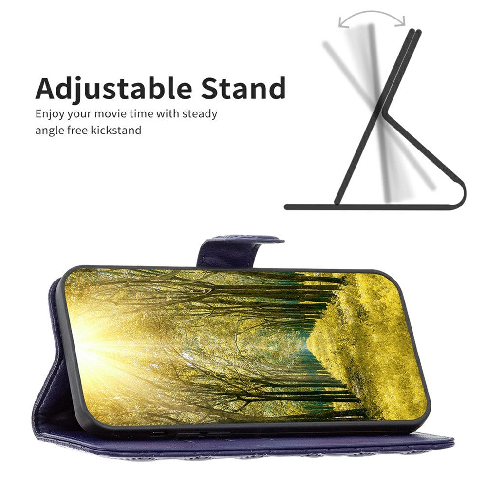 BINFEN COLOR BF Style-14 For Xiaomi Redmi Note 14 4G (163.25mm) Case Rhombus Phone Leather Cover Stand