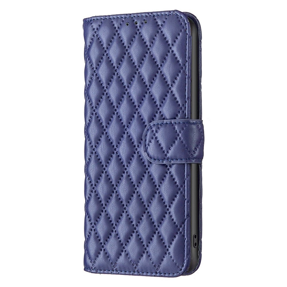 BINFEN COLOR BF Style-14 For Xiaomi Redmi Note 14 4G (163.25mm) Case Rhombus Phone Leather Cover Stand