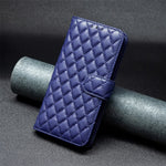 BINFEN COLOR BF Style-14 For Xiaomi Redmi Note 14 4G (163.25mm) Case Rhombus Phone Leather Cover Stand