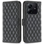 BINFEN COLOR BF Style-14 For Xiaomi Redmi Note 14 4G (163.25mm) Case Rhombus Phone Leather Cover Stand