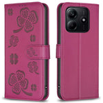 For Xiaomi Redmi Note 14 4G (163.25mm) Case Clover Pattern Wallet Stand View Leather Phone Cover