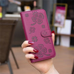 For Xiaomi Redmi Note 14 4G (163.25mm) Case Clover Pattern Wallet Stand View Leather Phone Cover