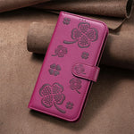 For Xiaomi Redmi Note 14 4G (163.25mm) Case Clover Pattern Wallet Stand View Leather Phone Cover