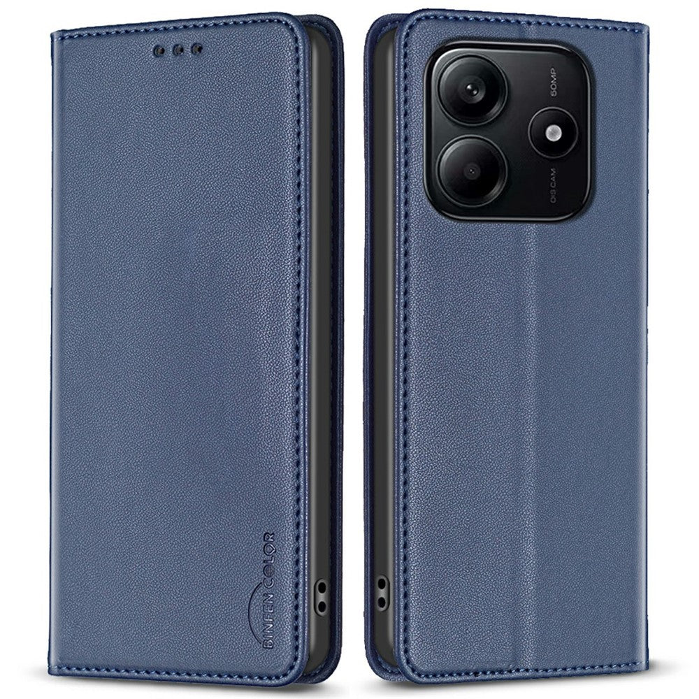 BINFEN COLOR BF18 For Xiaomi Redmi Note 14 4G (163.25mm) Leather Case Card Slots Phone Cover