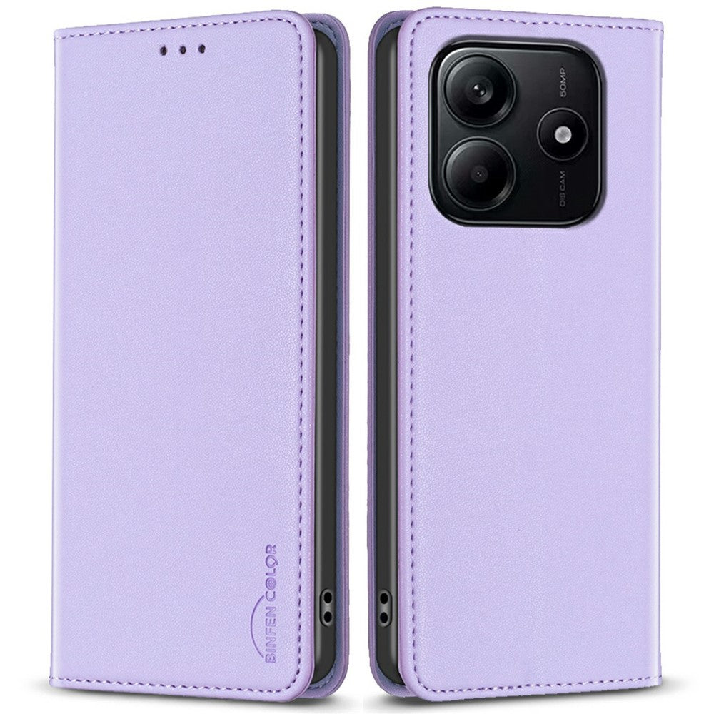 BINFEN COLOR BF18 For Xiaomi Redmi Note 14 4G (163.25mm) Leather Case Card Slots Phone Cover