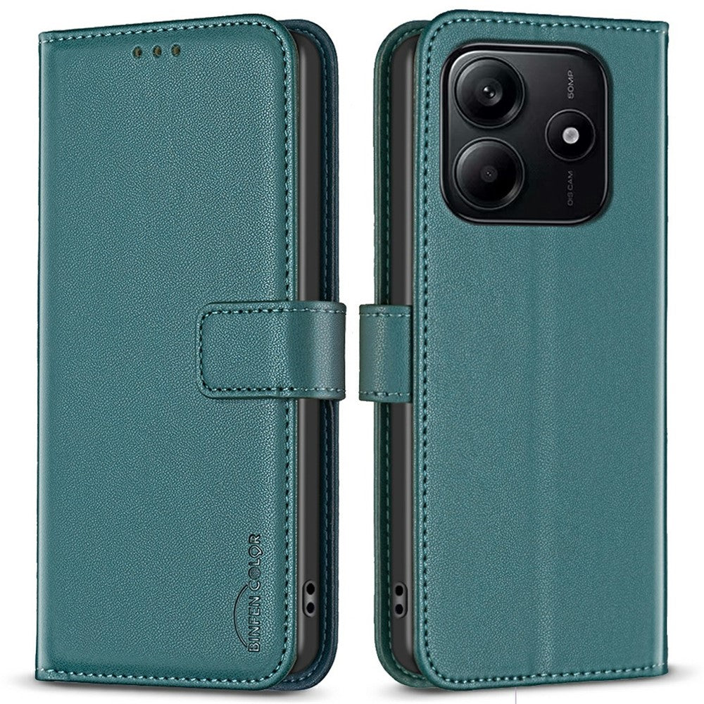 BINFEN COLOR BF17 For Xiaomi Redmi Note 14 4G (163.25mm) Case Wallet Folio Flip Leather Cover